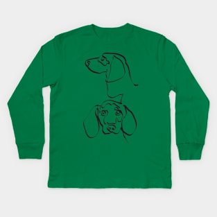 Abstract Line Beagle Kids Long Sleeve T-Shirt